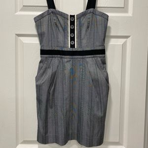 Bebe Gray/Black Plaid Fitted Suit Dress Size Small
